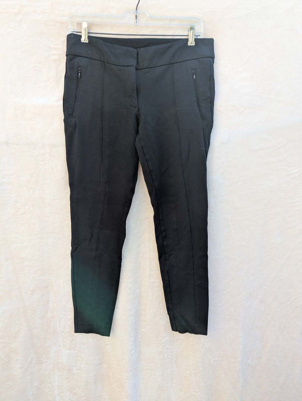 LOFT Ann Taylor Black Zipper Pocket Skinny Trousers Size 6